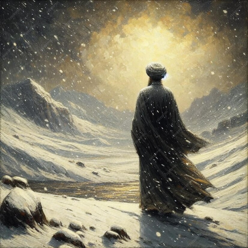 sufi muslim mystic on a mountain
